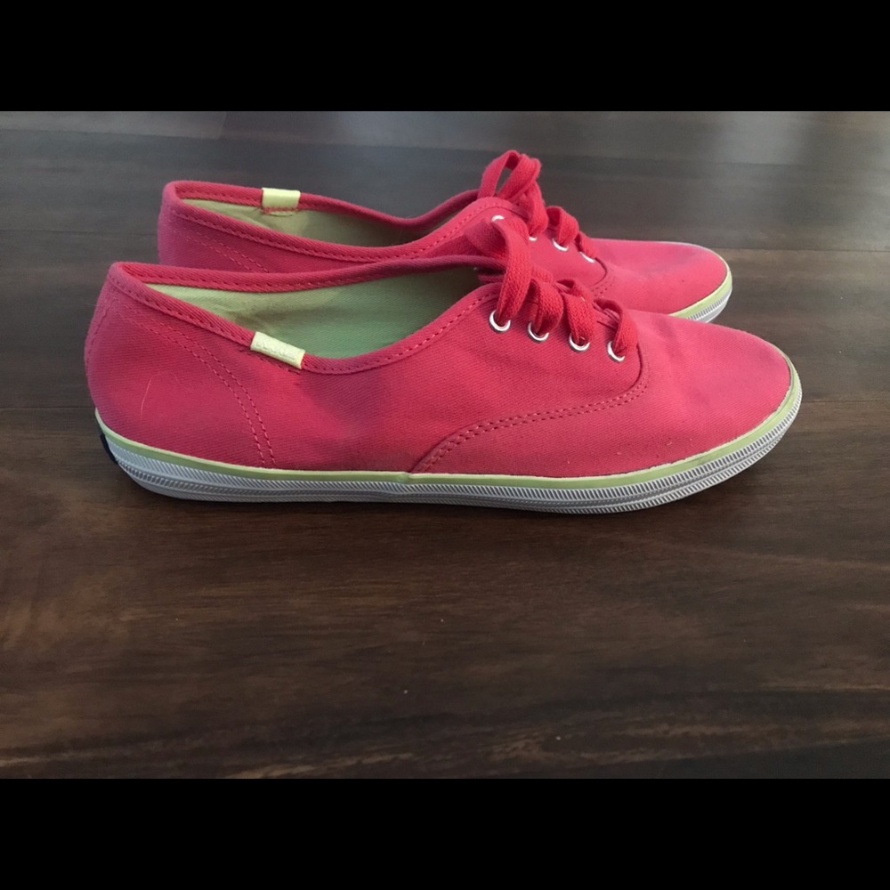 Keds bright pink with lime interior